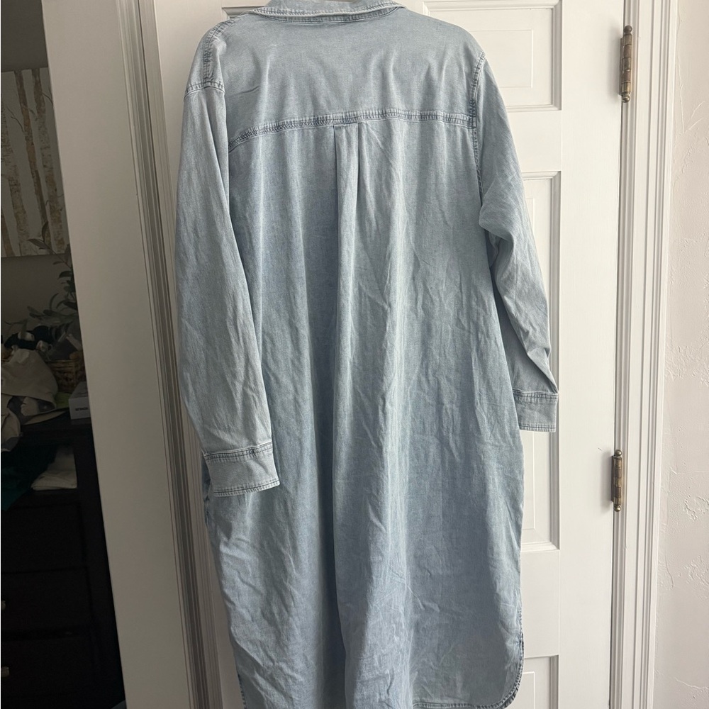 Universal Standard Light Blue Denim Shirt Dress - Long Sleeve - Picture 12 of 12